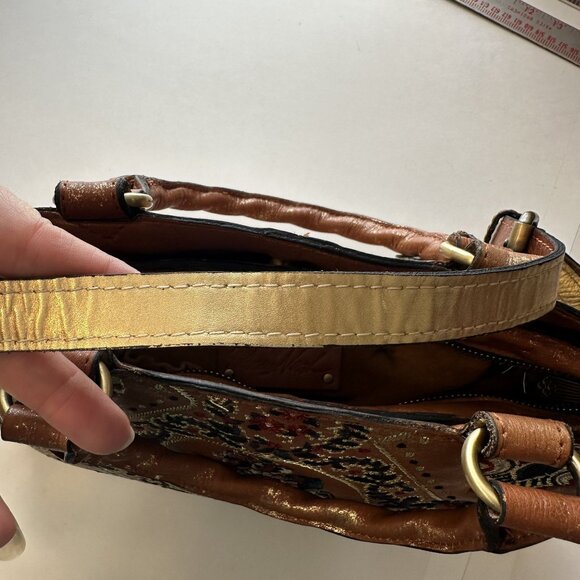 Patricia Nash Womens Leather Purse Embroidered Brown Boho Crossbody Handcrafted - Picture 13 of 13